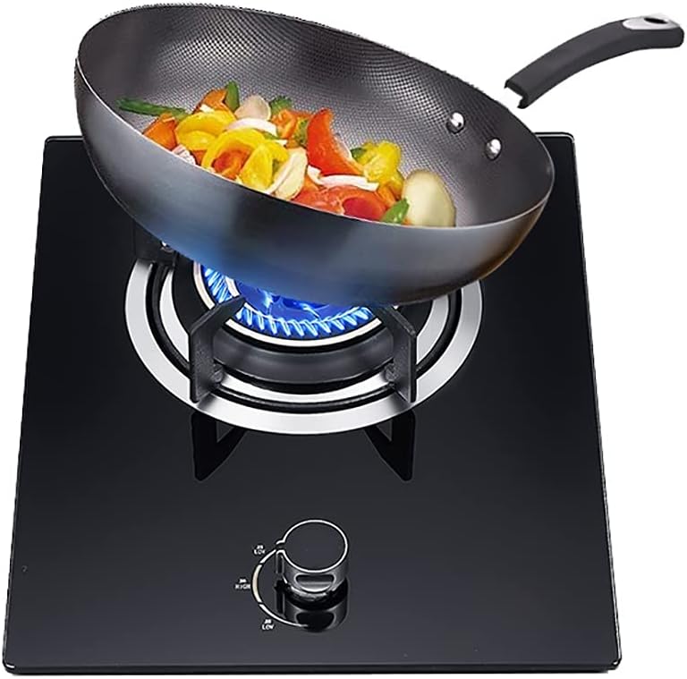 Gas Stoves Gas Black Built-inGas hob Table-Top Cooking Cast Iron Portable Hob Rings（3800KW） Thermocouple Flameout Protection/Pulse Electronic Ignition Easy to Clean [Energy Class A