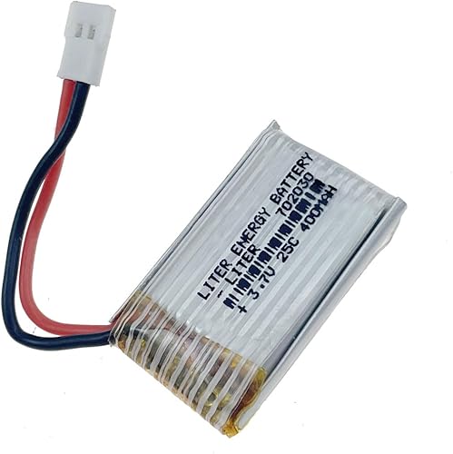 Miniatura 4 de 3.7V 400mAh 702030 Li Batería de litio para alta ampliación 25C Drone Batería para Syma X11 X11C WLToys V911S A120 Hubsan X4 H107L