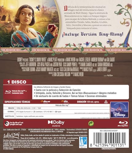 Blu-ray Blancanieves 2025 de Marc Webb en formato físico para coleccionistas 3
