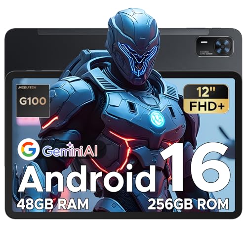 DOOGEE TAB E3+ Android 16 Tablet 12 Pulgadas, 48GB+256GB/2TB,Helio G100, 7,5mm Ultrafina,Gemini AI, 8800mAh,4G Dual SIM Tablet Gaming,13MP+5MP,WiFi 5G/GPS/OTG/FACE ID/Jack 3.5mm/4 Altavoces