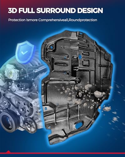 Image of KAX Engine Splash Shield FO1228119 Front Lower Under Cover Compatible with 2012-2014 Ford Focus S /SE /Titanium, 2012-2018 Focus Electric(Except 2013) 1PCS