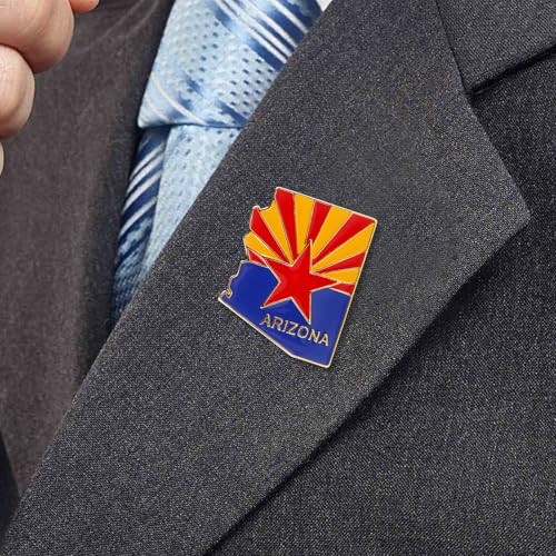 Image of State Shaped Map Lapel Metal Pin Enamel Brooch Keepsake Beautifully Designed for Backpack Hat