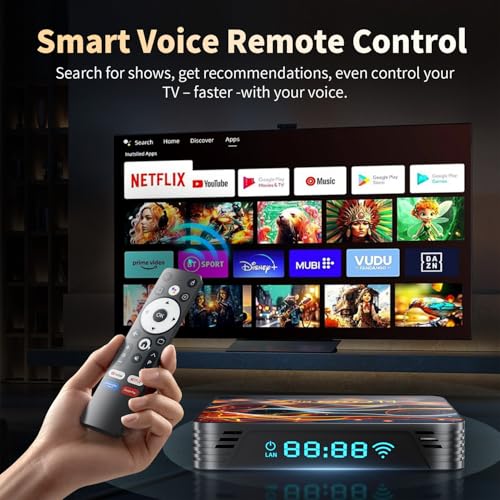 GREVA 8K Android 14.0 TV Box 2025, Android Box 2GB RAM 16GB ROM, Smart TV Box Internet RK3518 Chipset Ondersteuning 2.4GHz/5.0GHz Dual WiFi6 HDR10 BT5.0 USB3.0 Ethernet LAN 3D HD Bluetooth 5.0 - Afbeelding 6