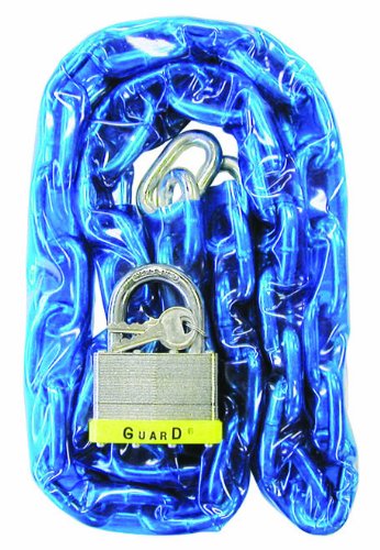Guard Security 832 Vinyl Covered Hardened Steel Chain with 744 Padlock, 4-Feet x 9 32-Inch