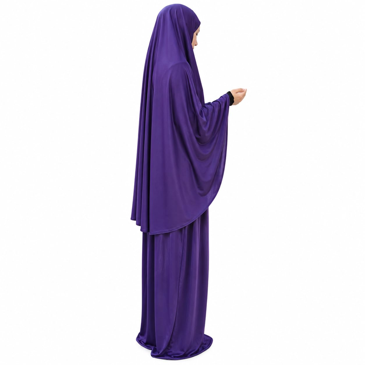 Inissia Ensemble de 2 pièces pour la prière, foulard Khimar et jupe en lycra extensible pour usage quotidien/maison/travail/voyage/hajj/umrah/mosquée/madrassa Taille unique