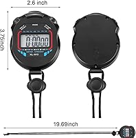 Vista 4 de Cronómetro digital cronómetro, cronómetro deportivo, cronómetro de pantalla grande, cronómetro digital de mano multifunción cronógrafo electrónico