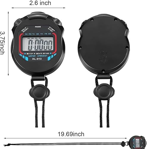 Miniatura 5 de Cronómetro digital cronómetro, cronómetro deportivo, cronómetro de pantalla grande, cronómetro digital de mano multifunción cronógrafo electrónico