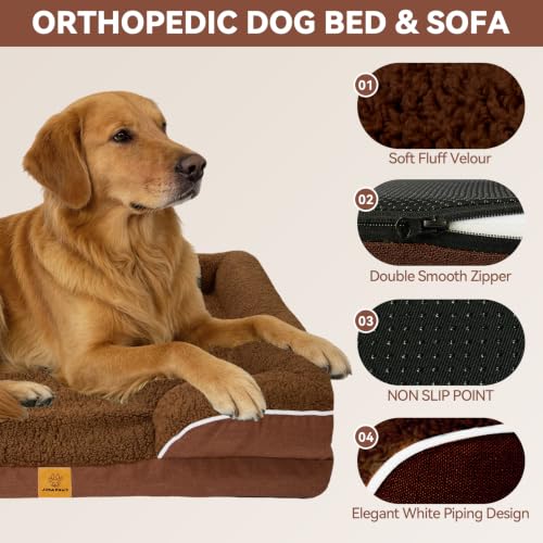 Large Dog Couch, Washable Dog Sofa Bed for Medium Large Dogs, 44" - Image 2