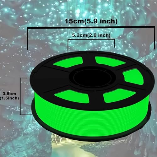 Image of 250G Glow in the Dark 3D Printer Filament 1.75mm Filajoy3D 3D Printing Filament Dimensional Accuracy + /- 0.02mm for Most FDM 3D Printers,Green