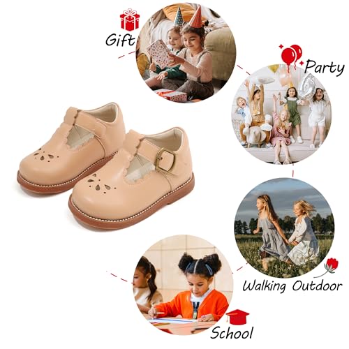 Image of PHIRAMIN Toddler Girl Mary Jane Dress Shoes-Little Girl School Uniform Shoes for Wedding Party