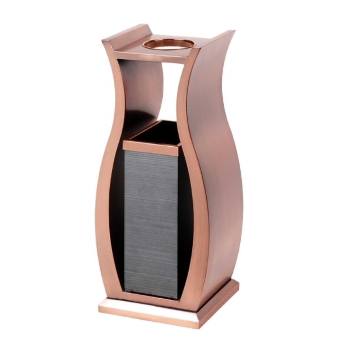 Papelera Oficina Cubos De Basura Papelera De Reciclaje Para Exteriores Papelera De Acero Inoxidable De Alta Gama Para Hotel Pasillo De Hotel Vertical Con Cenicero Papelera Para Comunidad(Rose gold)