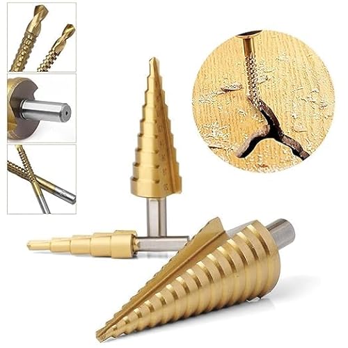 3 Pcs HSS Steel Step Cone Drill Titanium Bits Set – Multi-Size for Metal, Wood & Plastic, Durable & Versatile Drill Set 3 3 Pcs HSS Steel Step Cone Drill Titanium Bits Set – Multi-Size for Metal, Wood & Plastic, Durable & Versatile Drill Set - Image 3