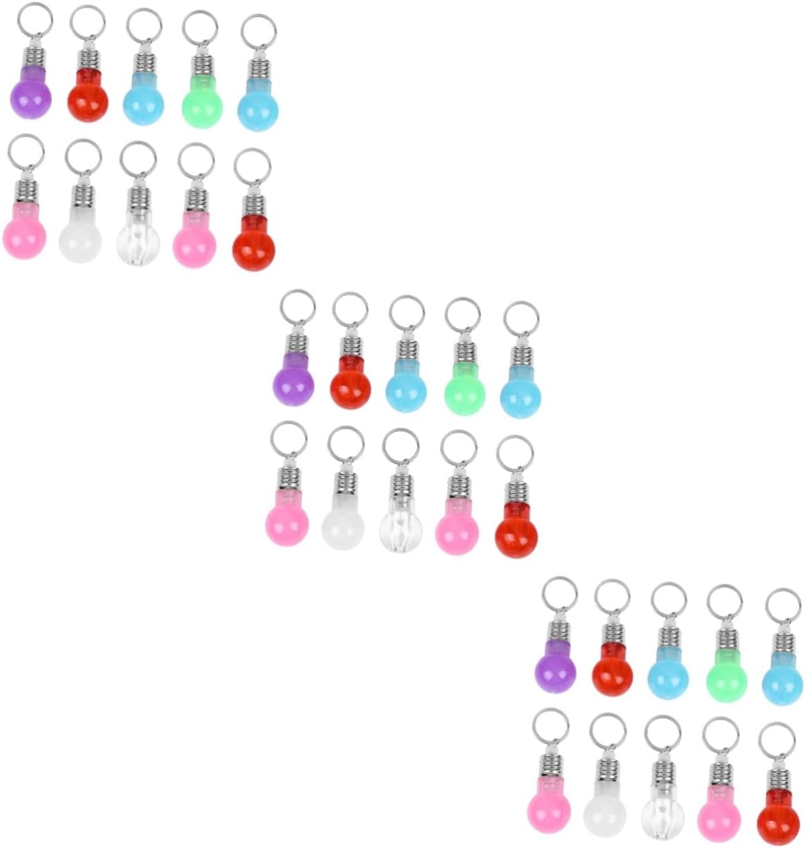 63 Pcs Color Luminous Key Chain Led Keychain Mini Led Bulb Light Bulbs Key Rings Led Color Funny Keychains Light up Toys Light Lamp Torch Keyring Led Bulb Key Chain Halloween Shell