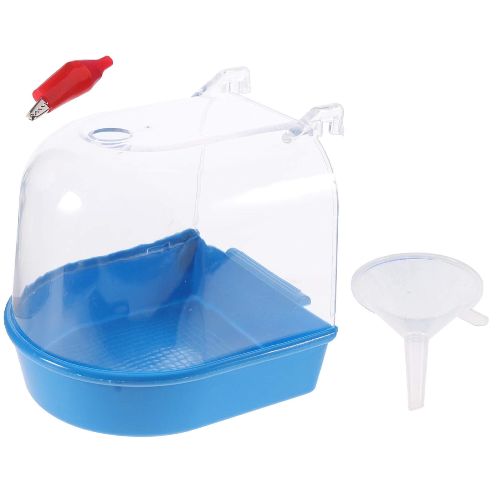 Angoily 3pezzi Vasca da Bagno per Uccelli con Finestra per Riempimento e Design Innovativo per Pappagalli e Uccelli Piccoli Blu Materiale Sicuro e Resistente