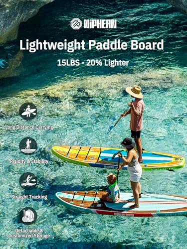 Image of Niphean Inflatable Stand Up Paddle Board with SUP Accessories, Anti-Slip EVA Deck, 10'6'' Inflatable Paddle Boards for Adults & Youth of All Skill Levels