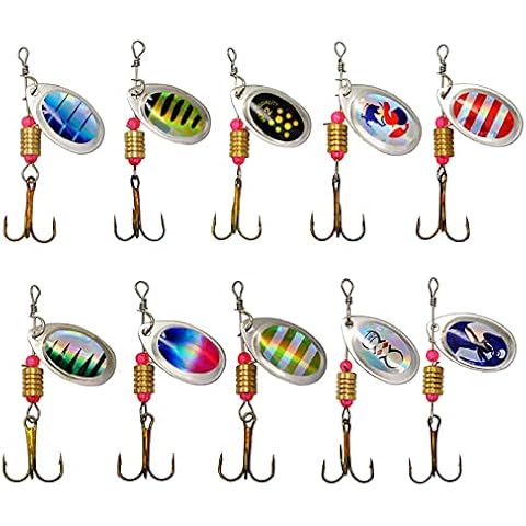 YODOOLTLY 10 Pack Metal Spinner Bait Set Cover
