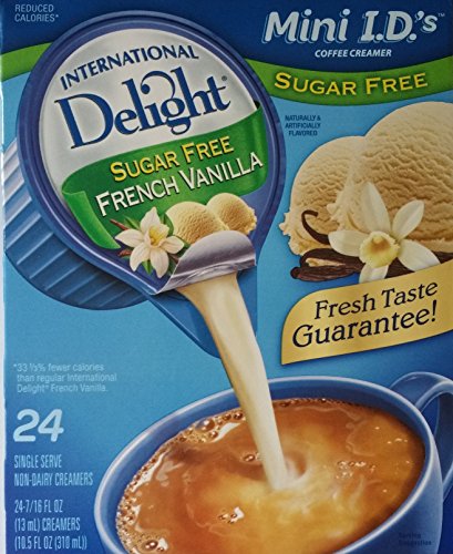 International Delight, Sugar Free, French Vanilla Non Dairy Creamer, 24 Count Creamer Singles (Pack of 3)