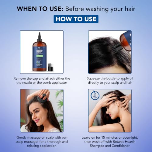 Image of Botanic Hearth Rosemary Oil for Hair Growth - 16 Fl oz | Enriched with Biotin, Castor & Jojoba | Hair Relaxers & Dry Scalp Treatment | Color Safe | Suitable For All Hair Types