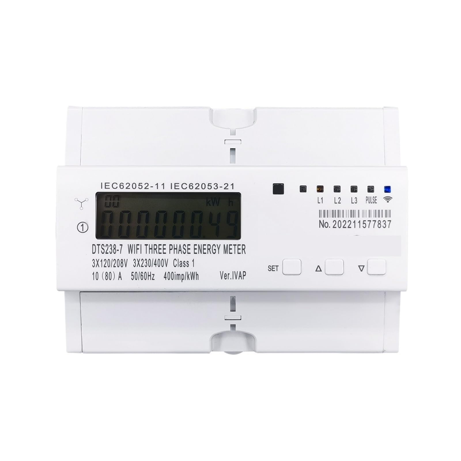 Leotnndq One Color 3 Phase 80A Energy Meter Power Consumption Kwh Meter Wattmeter