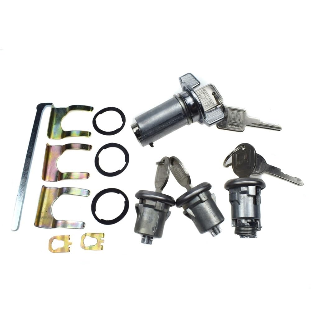Car Lock Cylinder Compatible with Buick for Century for Electra for Lesabre for Regal for Riviera for Skyhawk Car Ignition Door Trunk Lock Cylinder Key Kit