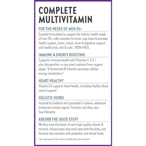 New Chapter Men’s Multivitamin 55+, Extra B6 & B12, D3, Astaxanthin, Vitamin C & Zinc, Immune, Heart, Cellular Energy, and Brain Health, Gentle on The Stomach,1 Daily, Non-GMO, 96 Tablets (Pack of 2) - image 8