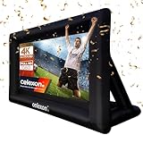 celexon INF200 aufblasbare Outdoor-Leinwand 140" | 310x174 cm 16:9 | für Public Viewing Events & Beamer-Projektionen im Garten | 4K Full HD | inkl. elektrischem Gebläse & Transporttasche