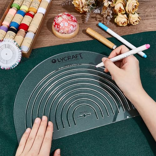 Règle de couture multifonctionnelle OLYCRAFT, acrylique transparent avec courbes de coupe