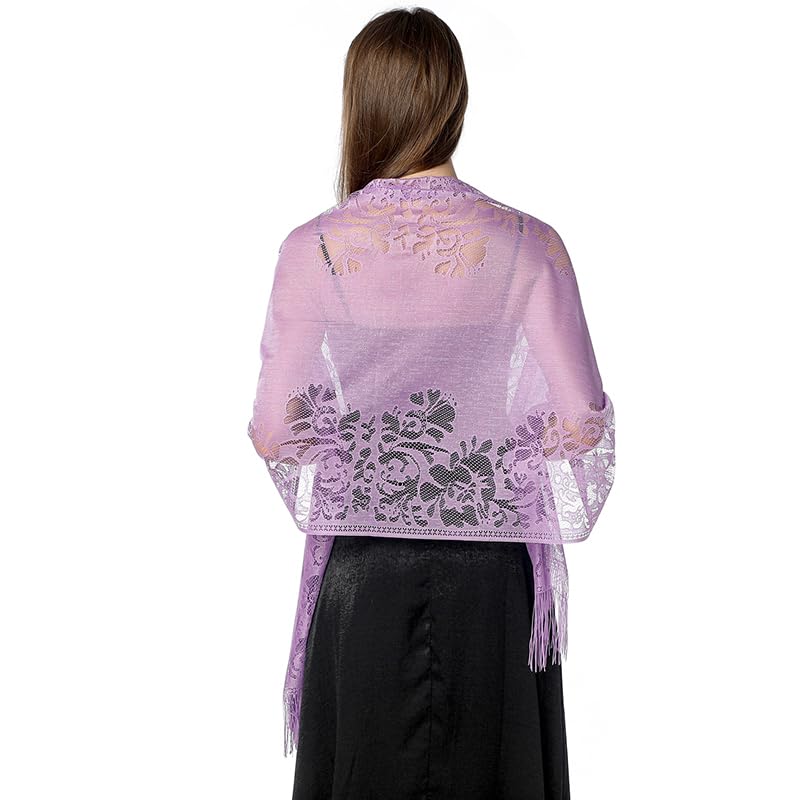 Wrap Scarf for Women - Fashionable & Breathable Lace Shawl, Lightweight Scarf Wrap