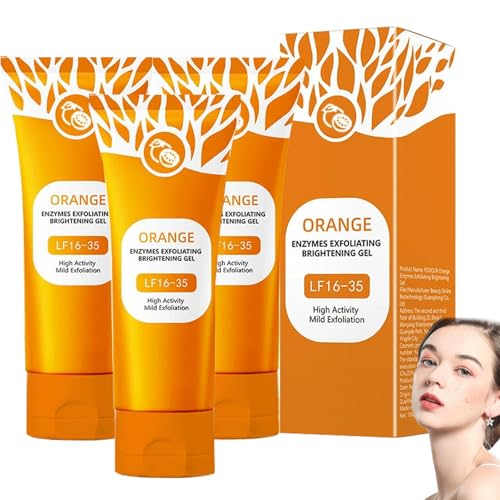Orange Exfoliating Gel 50g – Facial Cleansing Peel,2026 Upgraded Deep Pore Orange Peeling Scrub, Moisturizer Face Body Scrub Gel,for All Skin (3PCS)