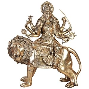 Exotic India Simhavahini Goddess Durga Home DÃ©cor Statue, Large