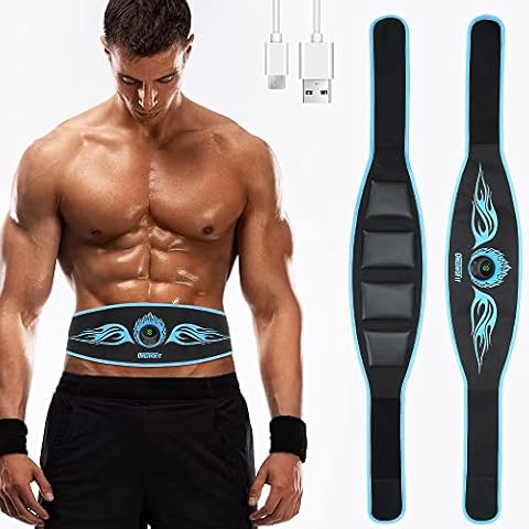 ONETWOFIT Abdominal Trainer,Double Pulse Electrical Muscle Stimulator,ABS Stimulator with 8 Modes,19 Intensity Levels,Muscle Toning Belt for Men & Women Workout Home Fitness Exercise Equipment Cover