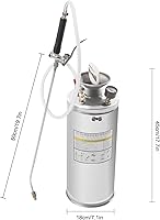 Vista 4 de Pulverizador de acero inoxidable de 1.5 galones, juego con varita y mango de 19.6 pulgadas y manguera reforzada de 3.9 pies, rociador de bomba