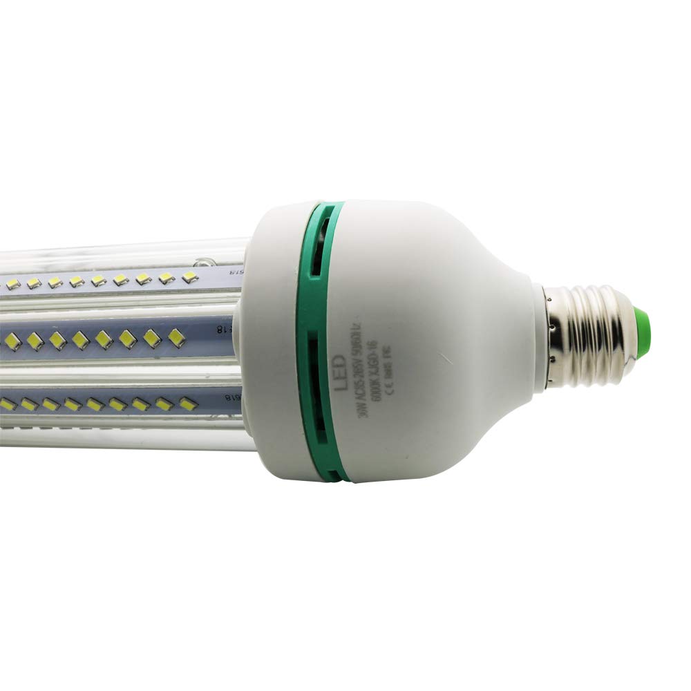 Lot de 5 ampoules LED B5 T3 4U de 36W, culot E27, 3000 lumens et lumière blanche (6000K) (36)