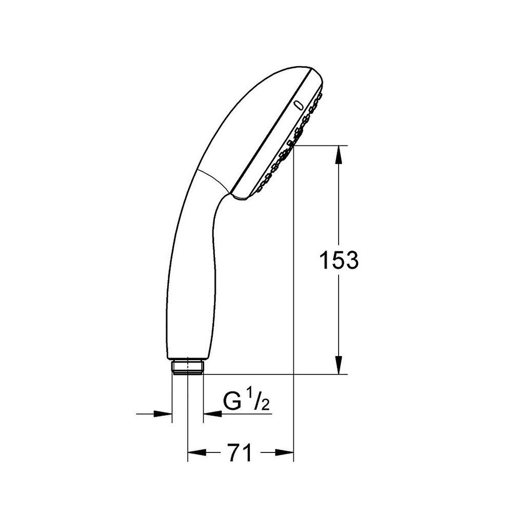 Grohe 27953000 Vitalio Start Manopola Doccia, 3 Getti, Tecnologia EcoJoy, Cromo, Diametro 100 mm