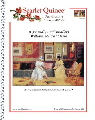 Scarlet Quince CHA002-S A Friendly Call (smaller) by William Merritt Chase Counted Cross Stitch Chart, Regular Size Symbols