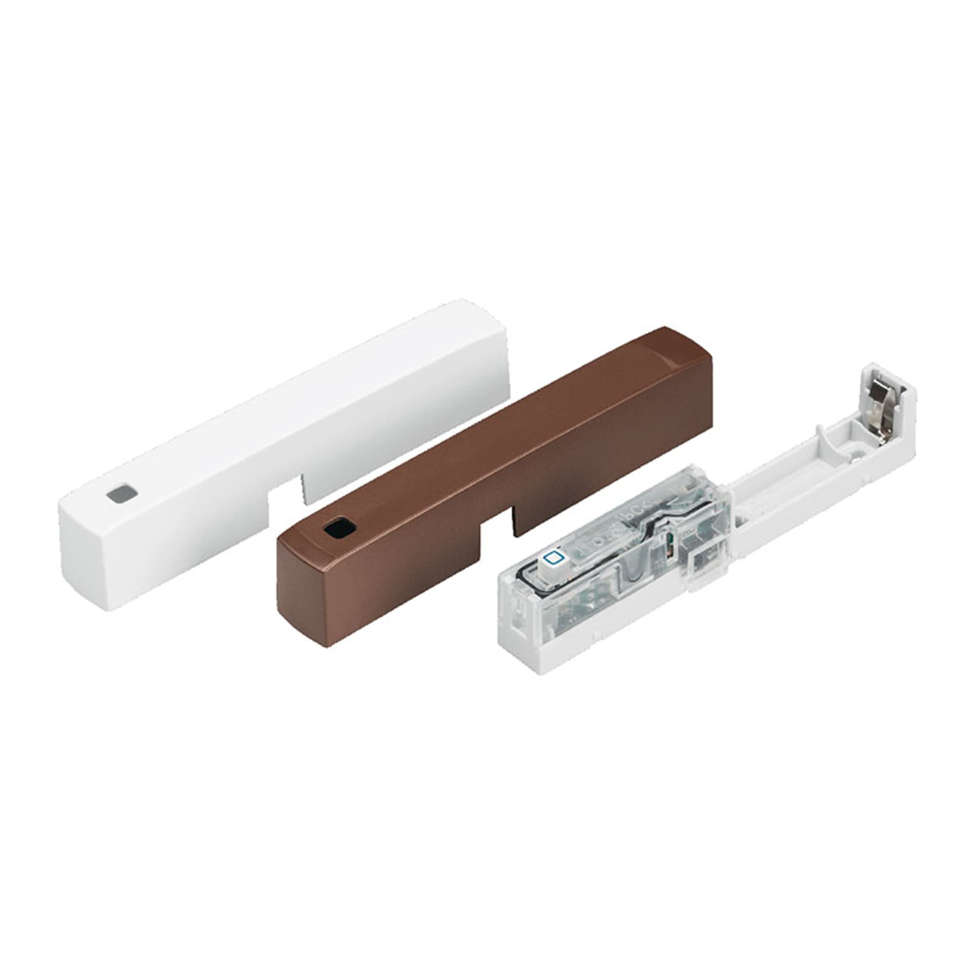 Homematic IP Smart Home 3er-Set Fenster- und Türkontakt, optisch, weiße + braune Abdeckung, digitaler Sensor, effizient Heizen, Fensterüberwachung per App, Energie sparen, Alexa, Google Assistant