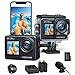 WOLFANG Cámara Deportiva GA200 4K 24MP Doble Pantalla WiFi Cámara de Video, Cámara Acuática Sumergible de 40M, 170° Gran Angular, Control Remoto EIS Mejorado, 2 Baterías, Cargador, Multi Accesorios