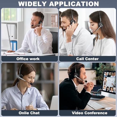 Casque de travail ordinateur USB avec micro antibruit pour PC et bureau - 6
