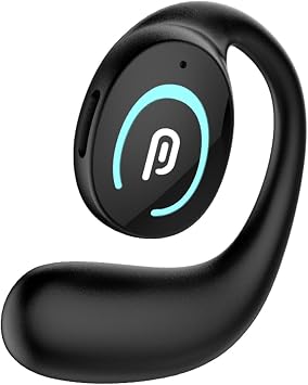 Open Ear Bluetooth 5.3 Headphones,Single Wireless Earbuds with Earhooks,Noise-Cancellation Stereo Sound 36 Hours Playtime Sports Earpiece for Running WorkoutBlack