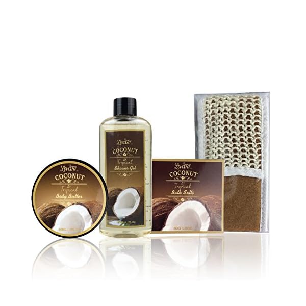 Spa-Gift-Baskets-Bath-and-Body-Set-with-Refreshing-Coconut-Fragrance-Lovestee-Bath-and-Body-Gift-Set-Includes-Shower-Gel-Body-Lotion-Body-Scrub-Body-Butter-Bath-Salt-and-Loofah-Back-Scrubbed Christmas Spa Gift Baskets Bath and Body Set with Refreshing Coconut Fragrance Lovestee - Bath and Body Gift Set Includes Shower Gel Body Lotion Body Scrub Body Butter Bath Salt and Loofah Scrubbed