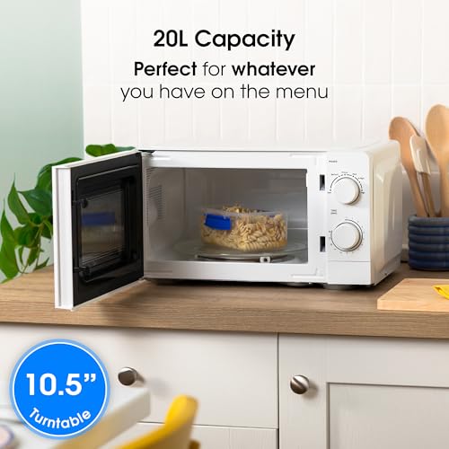 Abode Touch Control Microwave 20 Litre Black Digital 700W with Clock & Timer, 5 Auto Cook Settings & Defrost, 10 Power Levels AMT2012B (Manual, White) - Image 7