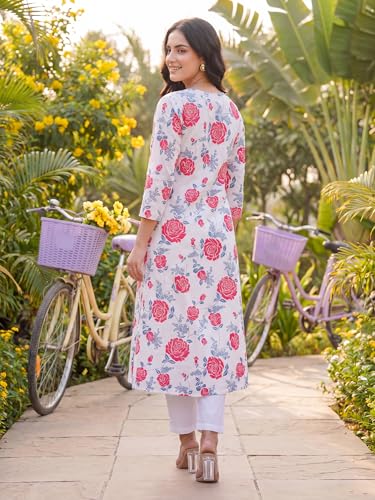 Image of INDO ERA Women's Cotton Ethnic Co-Ord Set | Kurta Pant Set | Stylish Cotton Suit Set for Women,10126 | Cord Set For Women Cotton |