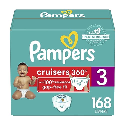 Image of Pampers Cruisers 360 Diapers - Size 3, One Month Supply (168 Count), Pull-On Disposable Baby Diapers, Gap-Free Fit