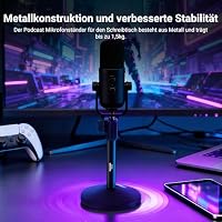 NEEWER Tisch Mikrofon Ständer, verstellbare Tischhalterung mit 3/8" bis 5/8" Schraubenadapter, kompatibel mit Blue Yeti Snowball HyperX QuadCast SoloCast und Shure, maximale Belastbarkeit 1,5kg, MS014 – Ansicht 4