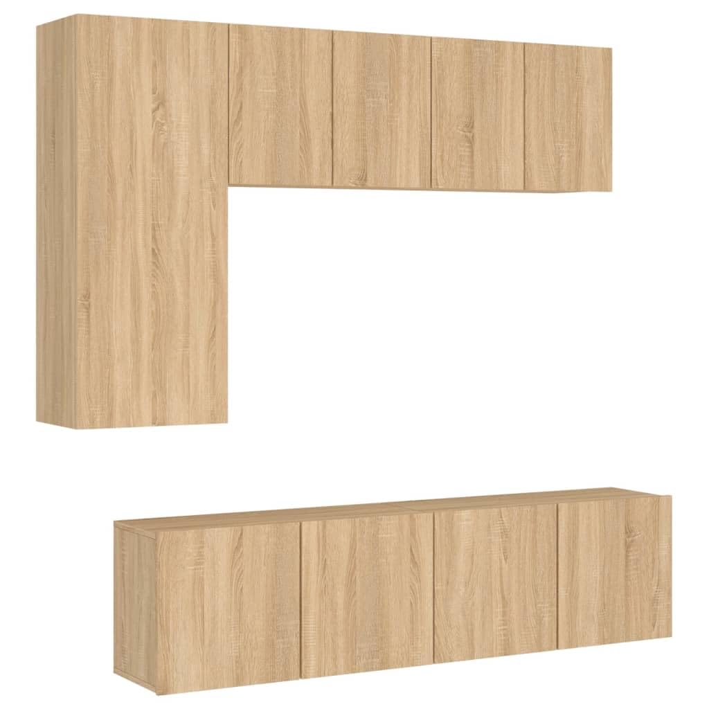 Ensemble de meubles TV chêne Sonoma haut de gamme design minimaliste