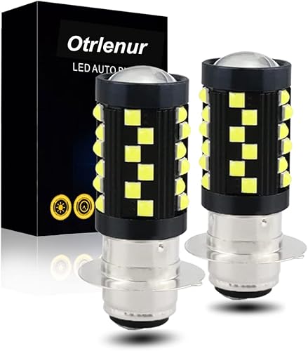 P15D H6M Bombilla LED para faros delanteros de motocicleta 36 SMD 3030 chips 6 lados con lente 2000 lúmenes 6500 K bombillas LED superbrillantes de