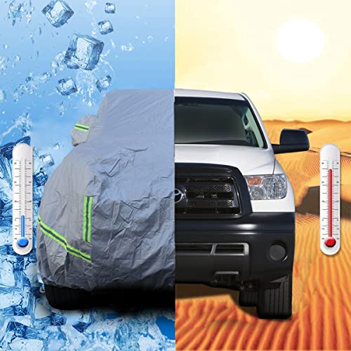 Image of Car Cover All Weather Snowproof UV Protection Windproof Outdoor Full Car Cover Compatible for 2014-2023 2024 2025 Toyota Tundra Accessories Indoor Outdoor Snow Rain Dust Hail Auto Protector