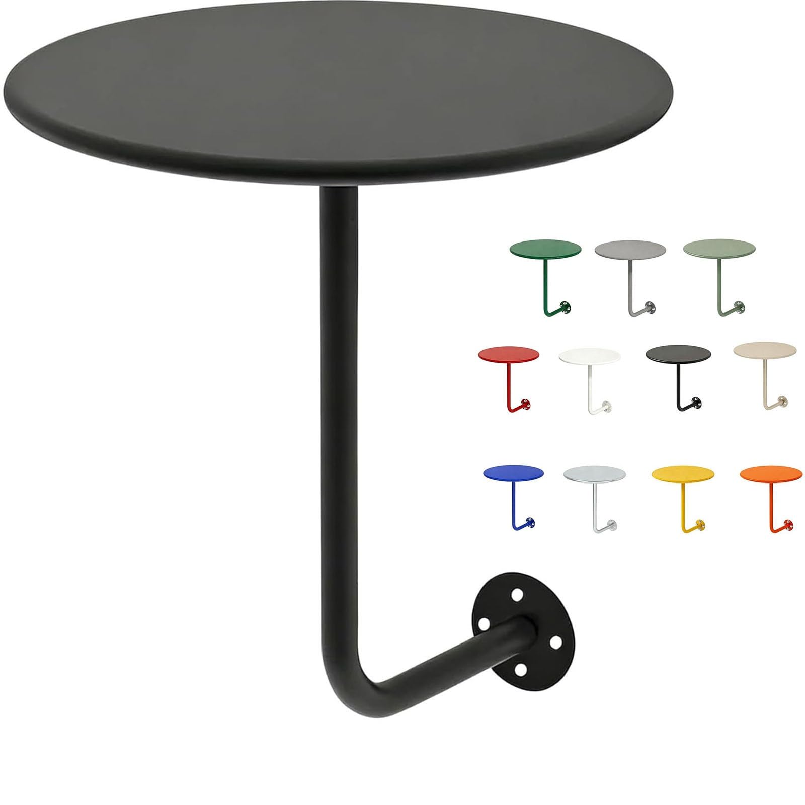 Mesa flotante para bebidas redonda de pared pequeña negra de 40cm