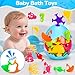 Toddler Suction Cup Bath Toys, Ocean Animal Bath Water Toys for Kids Ages 1-3 3-5 4-8 No Hole Mold Free Bathtub Car Window Toys Travel Trip Essentials for 3 4 5 Year Old Boy Girl Birthday Gift