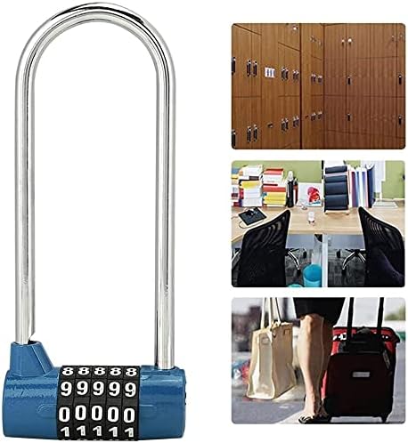 luggage locks,padlock, 5 Digit Dial Combination Password Code Lock, Extra Long, Suitable for Suitcases, Cabinets, Gym, Bicycle, Toolbox Combination Padlocks, Silver
